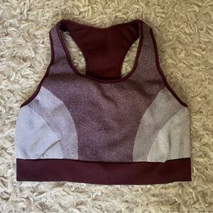 Aerie Reversible Sports Bra in Maroon and Grey